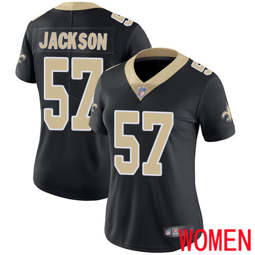 New Orleans Saints Limited Black Women Rickey Jackson Home Jersey NFL Football #57 Vapor Untouchable Jersey